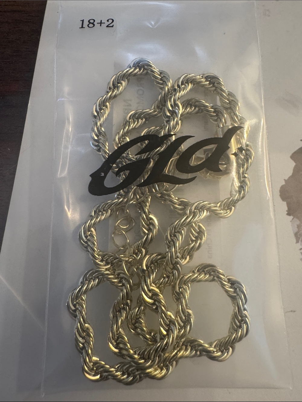 Gld Dold 4mm Rope Necklace with Branded Clasp